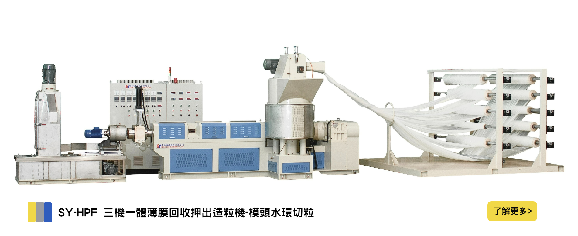 SY-HPF 三機一體薄膜回收押出造粒機-模頭水環切粒